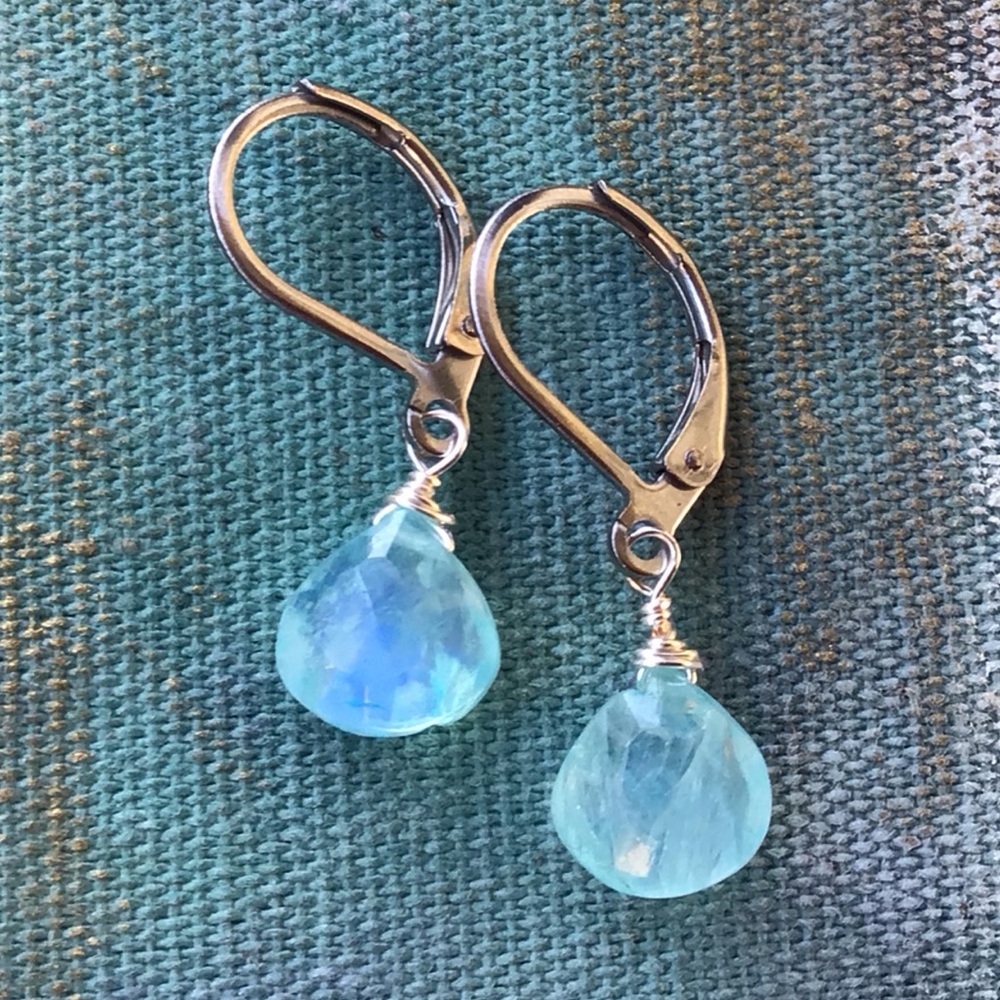 Natural Aquamarine Sundance Charm Earrings - Picture 7 of 12